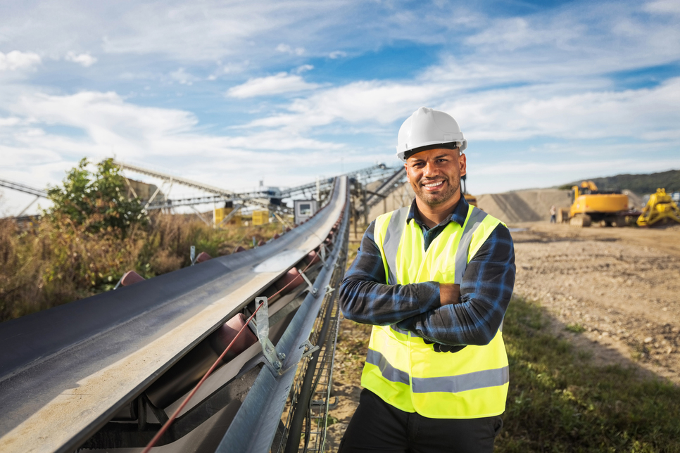 Portrait of open-pit mine worker